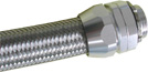 Delikon WaterProof EMI RFI ESD Shielding Heavy Series Over Braided Flexible Metal Conduit and Heavy Series Connector protects metal processing plant, steel mill and petrochemical industry automation cables against moisture, dust, hot metal sparks and slag as well as mechanical stress involving bending, impact and vibrations.