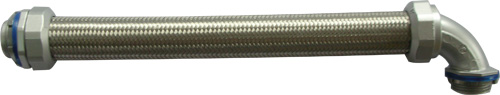Overbraided metallic LiquidTight conduit with stainless steel braid