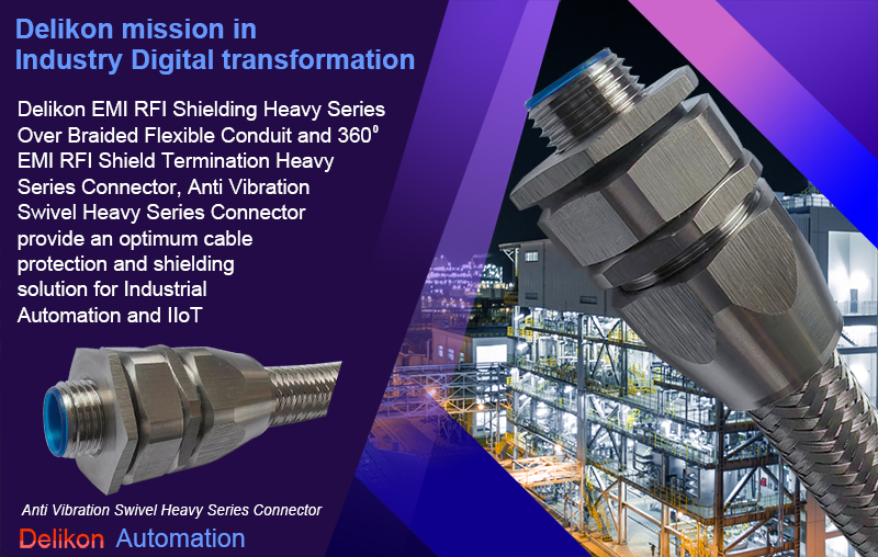 Delikon EMI RFI Shielding Heavy Series Over Braided Flexible Conduit and EMI RFI Shield Termination Heavy Series Connector, Anti Vibration Swivel Heavy Series Connector have played a crucial role in protecting cables and wires for the oil and gas sector, enabling companies to optimize operations, reduce downtime, and enhance productivity. With Delikon flexible conduit systems, companies can minimize equipment failures. 