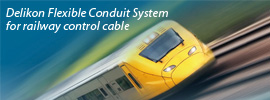 Delikon Flexible Conduit System for railway control cable protection 